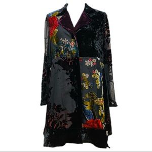 Soft Surroundings LISETTE Velvet Burnout Jacket Topper Art to Wear Size M